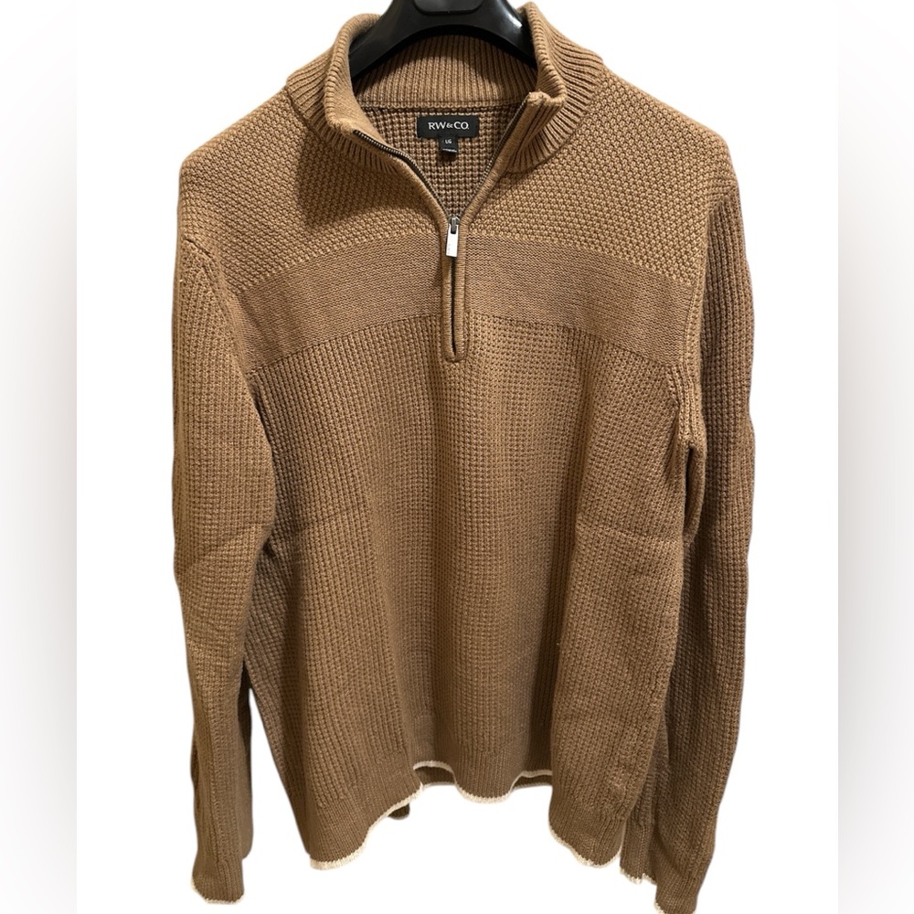 Long-Sleeve Half-Zip Mock-Neck Sweater